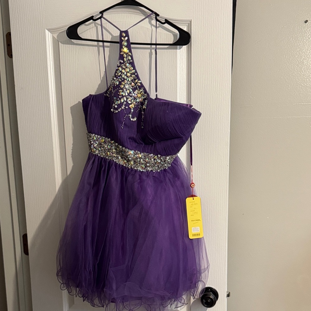 May Queen Purple Asymmetrical Dress